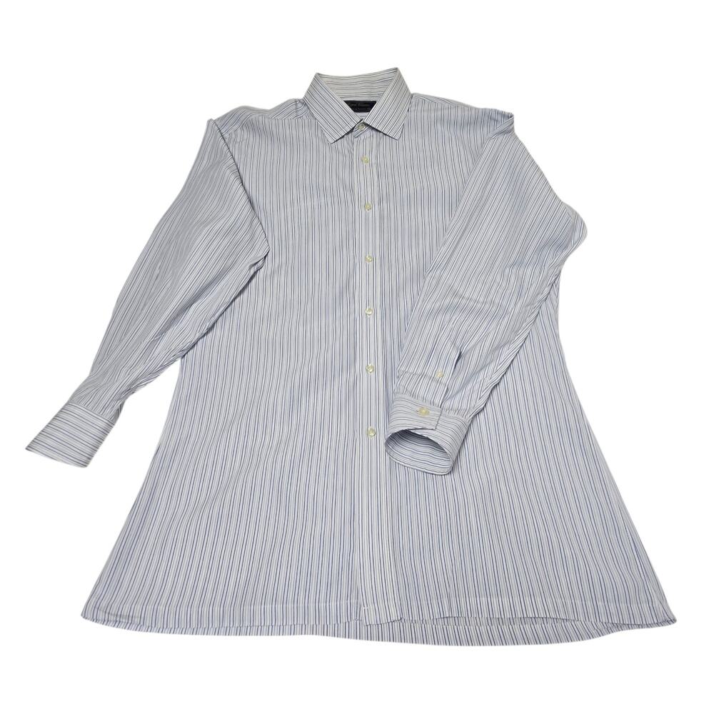 Royal Classic Men's Dress Shirt Hand Tailored By Tom James Large Athletic Cut